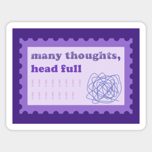 Many Thoughts, Head Full Postage Stamp Magnet